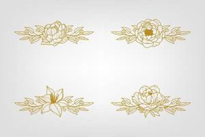 Blooms Greenery Floral Foliage Ornament Corner Text Separator vector