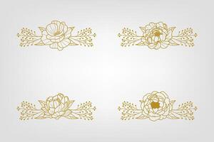 Blooms Greenery Floral Foliage Ornament Corner Text Separator vector