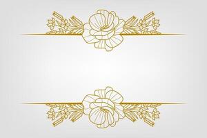 The Blooms Greenery Floral Foliage Ornament Corner Text Separator Elegance Frame for Invitations vector