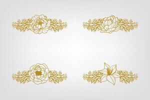 Blooms Greenery Floral Foliage Ornament Corner Text Separator vector