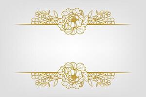 The Blooms Greenery Floral Foliage Ornament Corner Text Separator Elegance Frame for Invitations vector