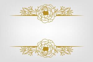 The Blooms Greenery Floral Foliage Ornament Corner Text Separator Elegance Frame for Invitations vector