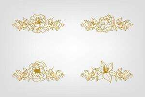Blooms Greenery Floral Foliage Ornament Corner Text Separator vector