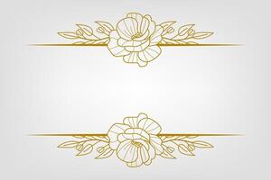 The Blooms Greenery Floral Foliage Ornament Corner Text Separator Elegance Frame for Invitations vector