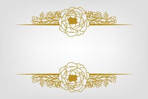 The Blooms Greenery Floral Foliage Ornament Corner Text Separator Elegance Frame for Invitations vector