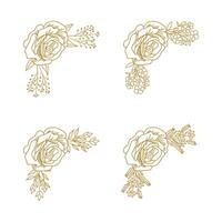 The Blooms Greenery Floral Foliage Ornament Corner Text Separator Elegance Frame for Invitations vector