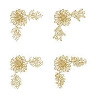 The Blooms Greenery Floral Foliage Ornament Corner Text Separator Elegance Frame for Invitations vector