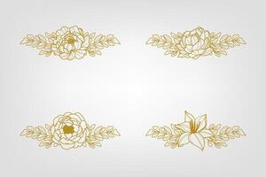 Blooms Greenery Floral Foliage Ornament Corner Text Separator vector