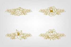 Blooms Greenery Floral Foliage Ornament Corner Text Separator vector