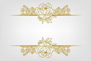 The Blooms Greenery Floral Foliage Ornament Corner Text Separator Elegance Frame for Invitations vector