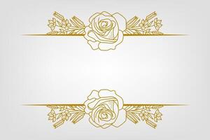 The Blooms Greenery Floral Foliage Ornament Corner Text Separator Elegance Frame for Invitations vector