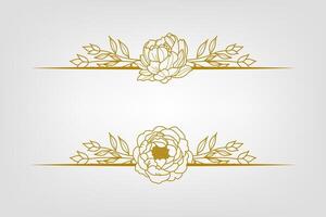 Blooms Greenery Floral Foliage Ornament Corner Text Separator vector