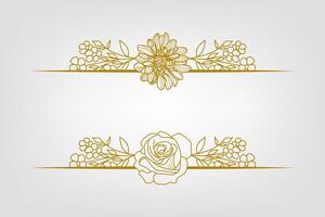 Blooms Greenery Floral Foliage Ornament Corner Text Separator vector