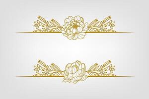 Blooms Greenery Floral Foliage Ornament Corner Text Separator vector
