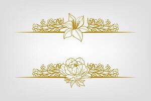 Blooms Greenery Floral Foliage Ornament Corner Text Separator vector
