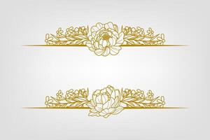 Blooms Greenery Floral Foliage Ornament Corner Text Separator vector