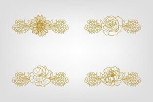 Blooms Greenery Floral Foliage Ornament Corner Text Separator vector