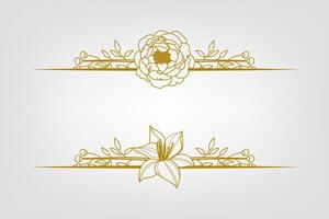 Blooms Greenery Floral Foliage Ornament Corner Text Separator vector