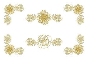 Blooms Greenery Floral Foliage Ornament Corner Text Separator vector
