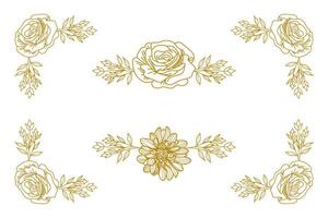 Blooms Greenery Floral Foliage Ornament Corner Text Separator vector