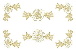 Blooms Greenery Floral Foliage Ornament Corner Text Separator vector
