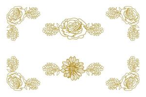 Blooms Greenery Floral Foliage Ornament Corner Text Separator vector