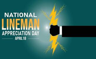National Lineman appreciation day background with colorful shapes and typography. Day of lineman appreciation backdrop vector