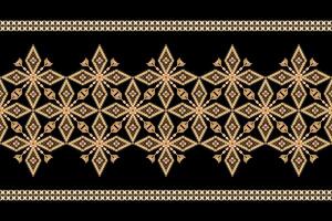 Geometric floral pattern background illustration.flower ethnic pixel pattern,Aztec style,abstract background.design for texture,fabric,clothing,decoration,print,sarong. vector