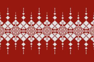 Geometric floral pattern background illustration.flower ethnic pixel pattern,Aztec style,abstract background.design for texture,fabric,clothing,decoration,print,sarong. vector