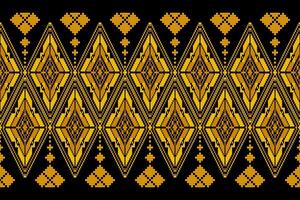 Geometric floral pattern background illustration.flower ethnic pixel pattern,Aztec style,abstract background.design for texture,fabric,clothing,decoration,print,sarong. vector