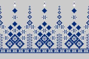 Geometric floral pattern background illustration.flower ethnic pixel pattern,Aztec style,abstract background.design for texture,fabric,clothing,decoration,print,sarong. vector