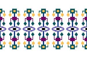 Geometric floral pattern background illustration.flower ethnic pixel pattern,Aztec style,abstract background.design for texture,fabric,clothing,decoration,print,sarong. vector