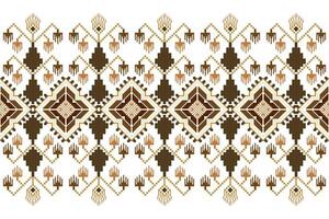 Geometric floral pattern background illustration.flower ethnic pixel pattern,Aztec style,abstract background.design for texture,fabric,clothing,decoration,print,sarong. vector
