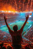 football fan in the stadium. photo