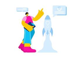 Personal Portfolio Illustration with Profile Data, Resume, or Self-Improvement to Attract Clients and Employers in a Flat Cartoon Background vector