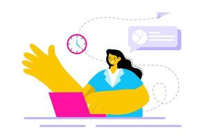 Personal Portfolio Illustration with Profile Data, Resume, or Self-Improvement to Attract Clients and Employers in a Flat Cartoon Background vector
