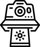 Black line icon for instant camera vector