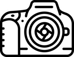 Black line icon for dslr camera ' vector