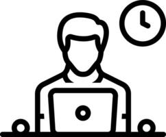 Black line icon for developer vector