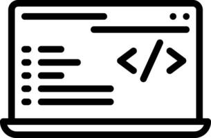 Black line icon for coding vector
