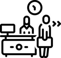 Black line icon for check out vector