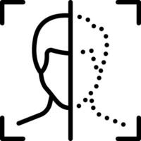 Black line icon for face detection vector