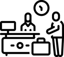 Black line icon for check in vector