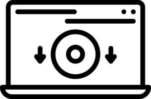 Black line icon for software vector