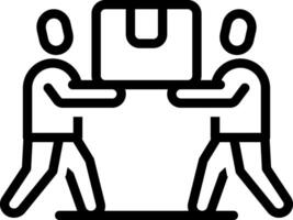 Black line icon for assistance vector