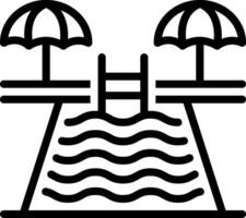 Black line icon for pool vector