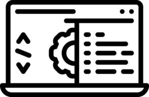 Black line icon for development vector