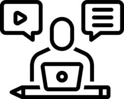 Black line icon for content creator vector