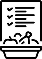 Black line icon for food content vector