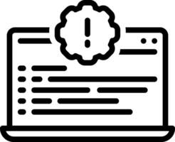 Black line icon for code issue vector